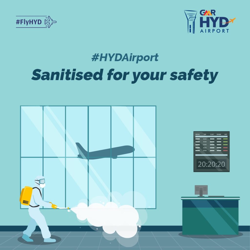 Hyderabad airport ensures sanitization at regular intervals for passengers