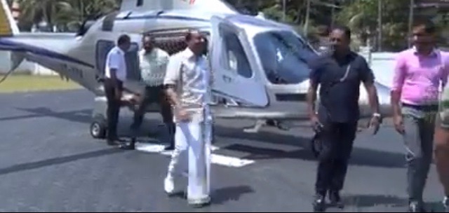 Yusuff Ali to polling booth arrives by helicopter to vote