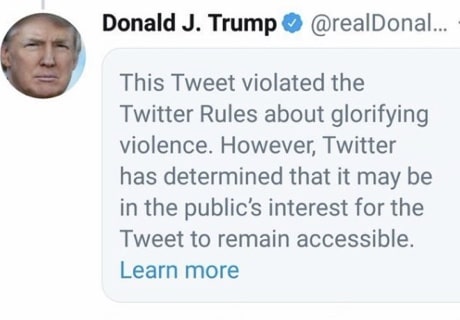 Donald Trump faced censoring of his tweet on twitter as it was unfair