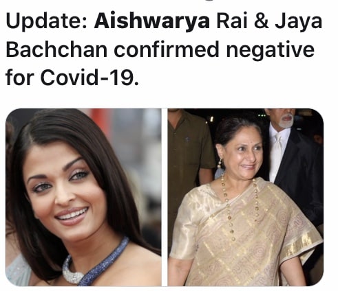 Aishwarya, Jaya, COVID-19