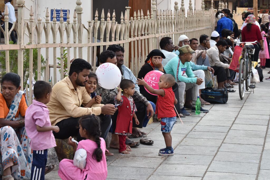 Charminar visitors not at social distance as they wait for tickets