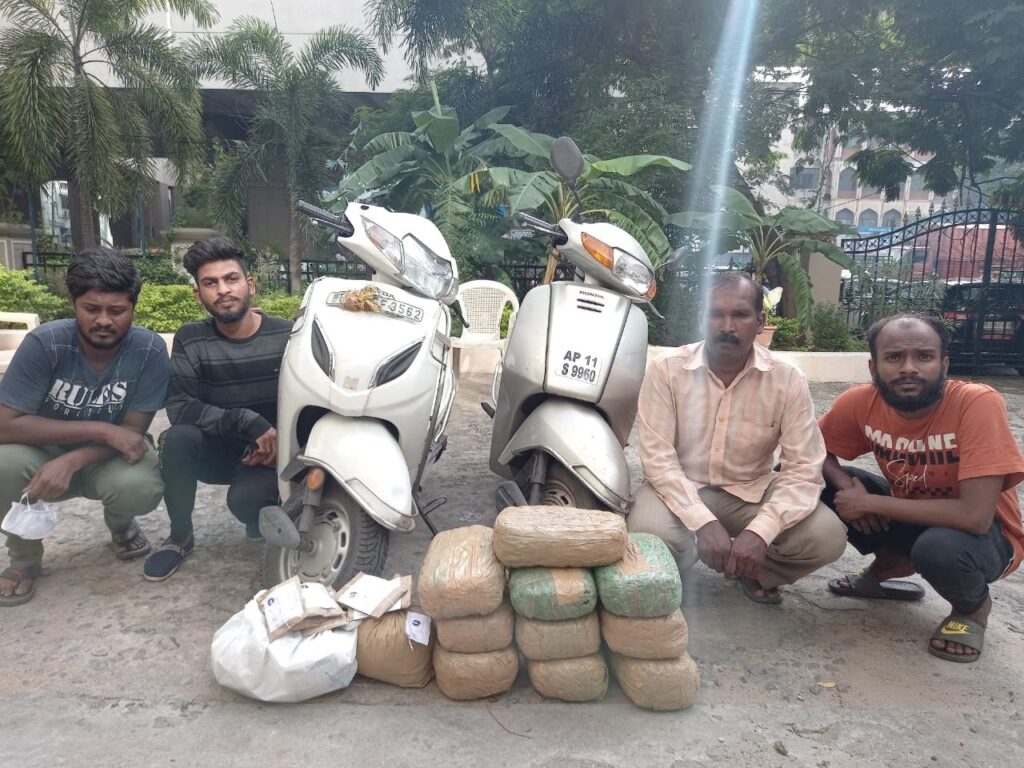 Hyderabad Team arrested dry Ganja suppliers and Ganja consumers