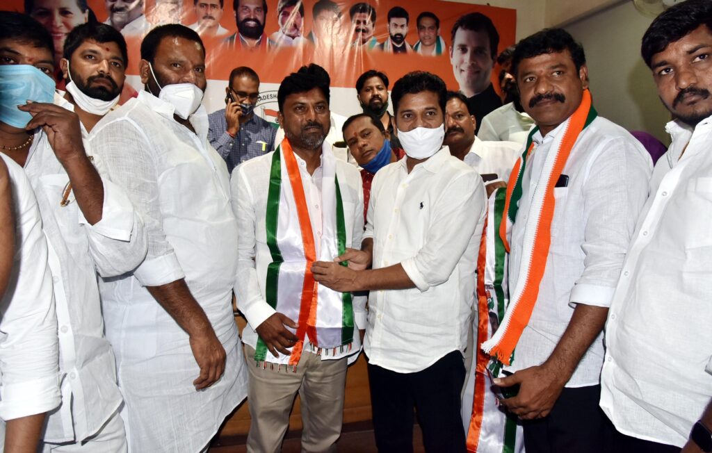 Youth leaders of other parties join Congress in presence of Revanth Reddy
