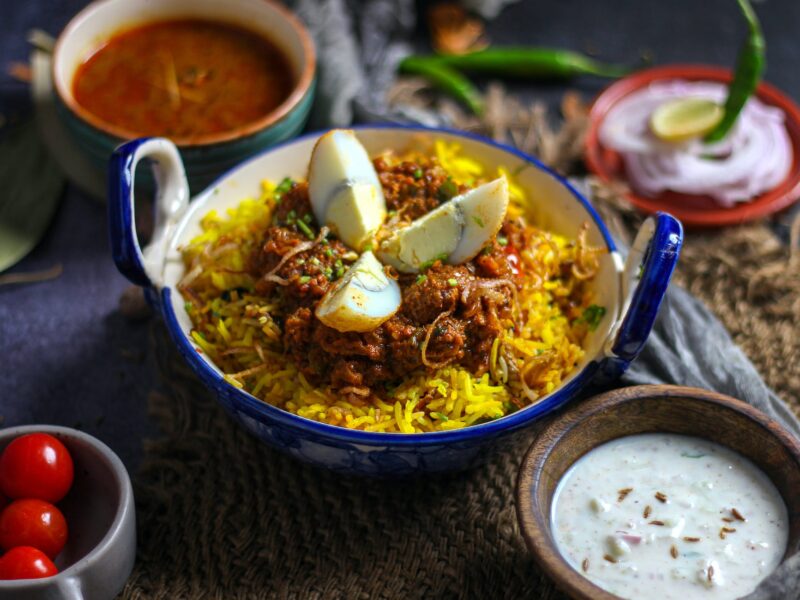 Hyderabad most popular phrases, Dialogues, Words, Baigan, egg slices on biryani