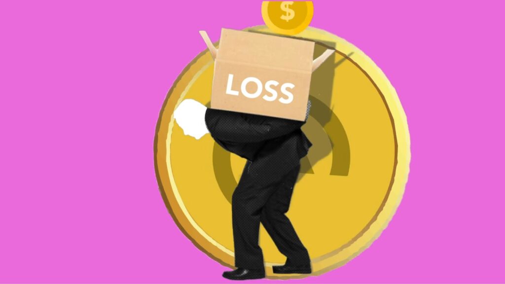 Managing Staff Mistakes, Business is not Charity, Business, Failure, illustration of man carrying box of financial loss on back