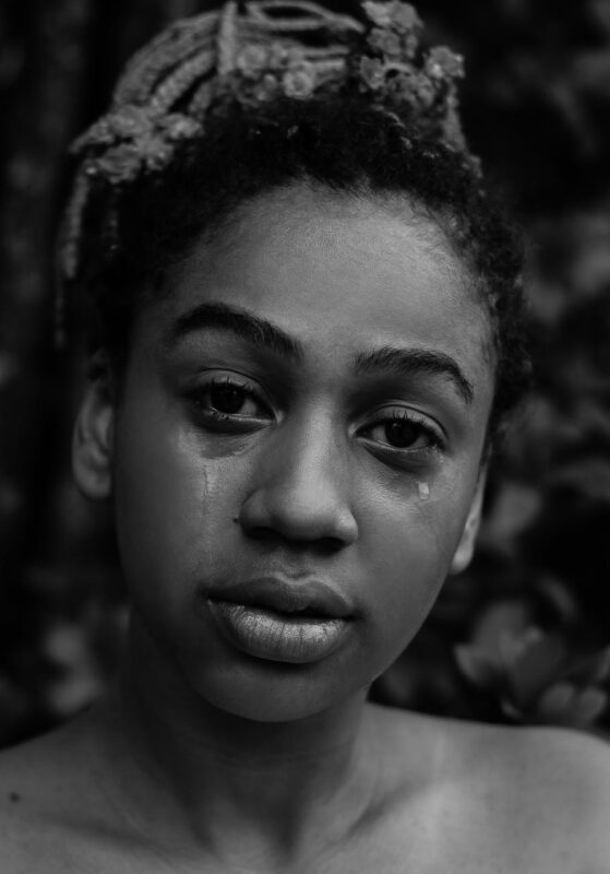 monochrome photo of girl crying, With Regular Emotional Experiences, Hurt, People